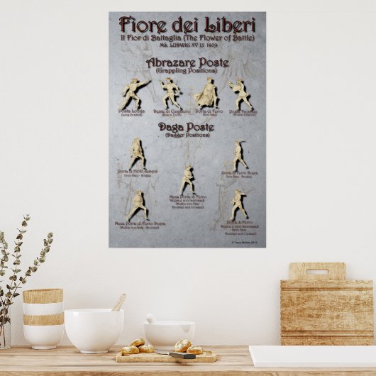 Fiore Abrazare en Daga Poste Poster (Keuken)