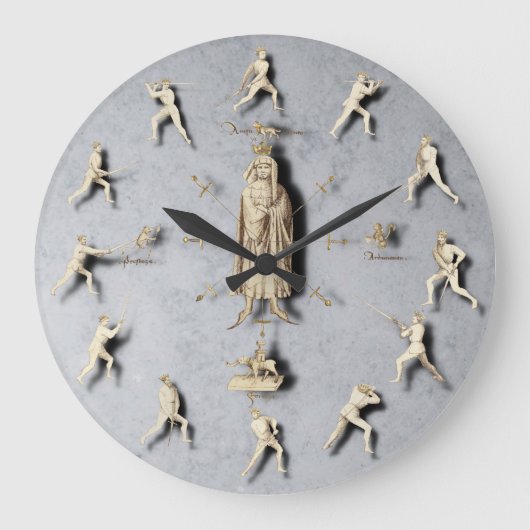 Fiore dei Liberi Wall Clock Grote Klok (Voorkant)