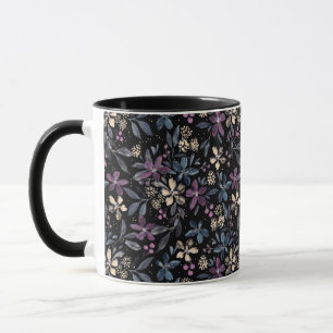 Fiorista Waterverf Floral over zwart Mok