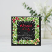 Fir Bough Ornament Sneeuwvlok Kerstfeest Kaart (Staand voorkant)