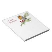 Fir Branch, Holly Berries, Holly Leaves, Bird Notitieblok (Schuin)