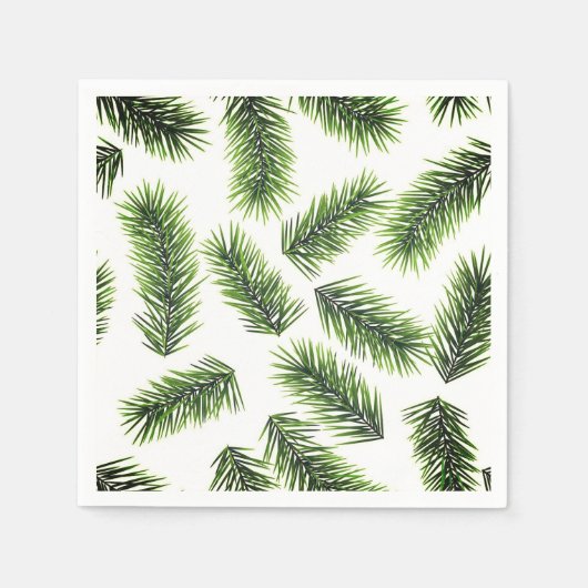 Fir Branch Pattern Groene Kerstmis Servet (Voorkant)