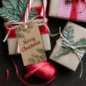 Fir Branches Holiday Cadeaulabel