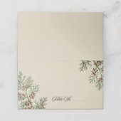 Fir Branches Holiday Place Cards Plaatskaartje (Buitenkant ongevouwen)