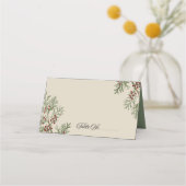 Fir Branches Holiday Place Cards Plaatskaartje (Voorkant)