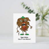 Fir-cone monster grappig Custom Briefkaart (Staand voorkant)