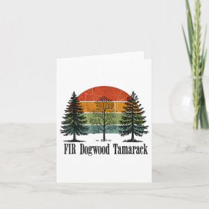 Fir Dogwood Tamarack Retro  Tree National P Kaart