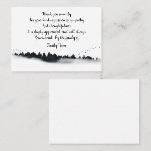 Fir Forest Dank je Notitiekaartje (Voorkant / Achterkant)