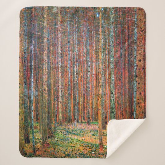 Fir Forest | de heer Gustav Klimt | Sherpa Deken (Voorkant)