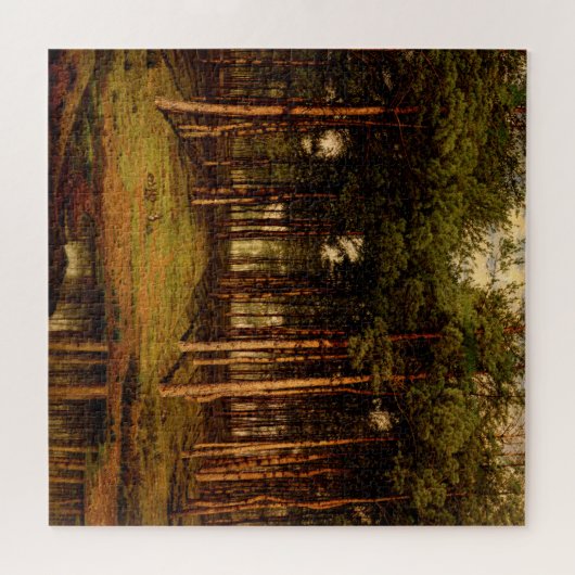 Fir Forest in Putte met Rabbits Jean Lamorinière Legpuzzel (Horizontaal)