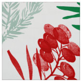 Fir Tree Branches met Berries Fabric Stof (Swatch)