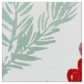 Fir Tree Branches met Berries Fabric Stof (Close Up)