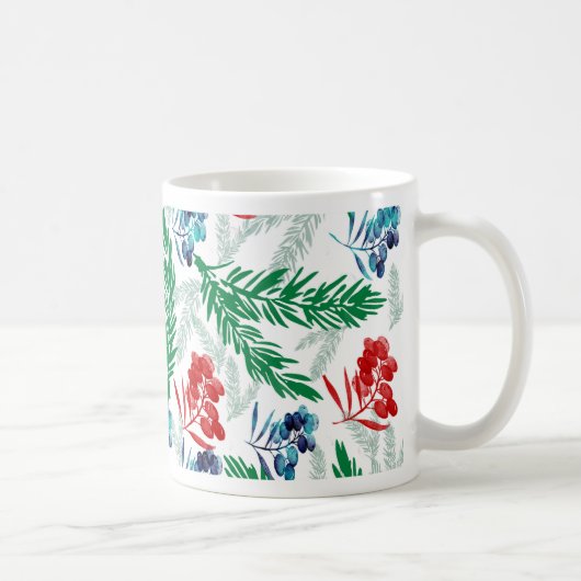 Fir Tree Branches met Berries Koffiemok (Rechts)