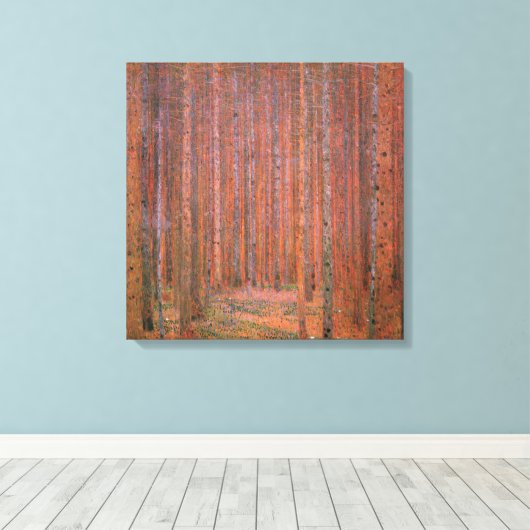Fir Tree Forest (door Gustav Klimt) Canvas Afdruk (Insitu (Houten vloer))