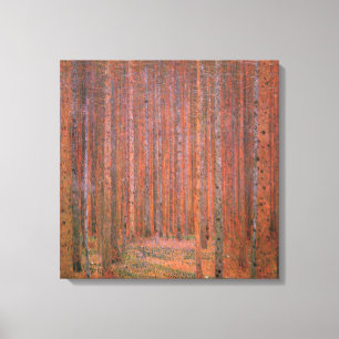 Fir Tree Forest (door Gustav Klimt) Canvas Afdruk