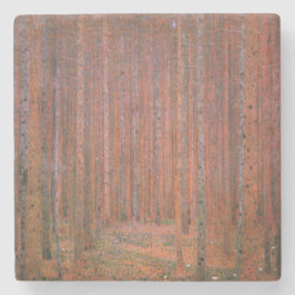 Fir Tree Forest (door Gustav Klimt) Stenen Onderzetter