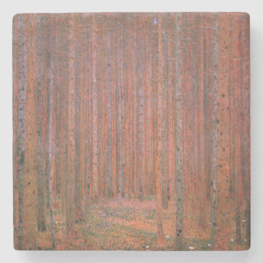 Fir Tree Forest (door Gustav Klimt) Stenen Onderzetter (Voorkant)