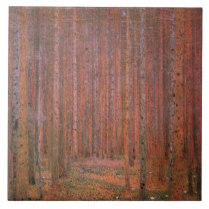 Fir Tree Forest (door Gustav Klimt) Tegeltje