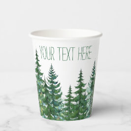 Fir Tree Forest Rustieke Outdoor Trouwpapier Cups Papieren Bekers