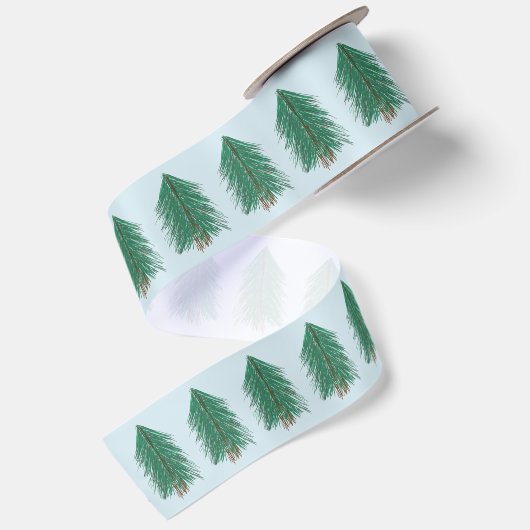 Fir Tree Forest Satijnen Lint (Achterkant)