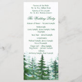 Fir Tree Huwelijksorder van Ceremonie Programmakaart (Achterkant)