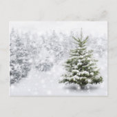 Fir Tree in Thick Snow Briefkaart (Voorkant)