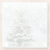 Fir Tree in Thick Snow Glazen Onderzetter (Achterkant)
