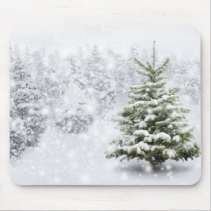 Fir Tree in Thick Snow Muismat