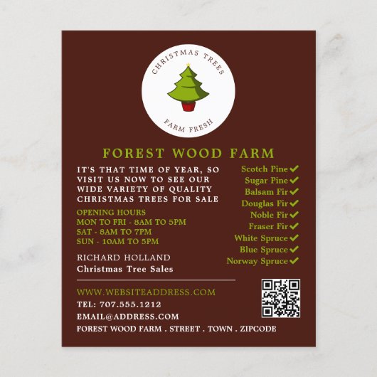 Fir Tree-ontwerp, kerstboomverkoop Flyer (Voorkant)