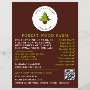 Fir Tree-ontwerp, kerstboomverkoop Flyer