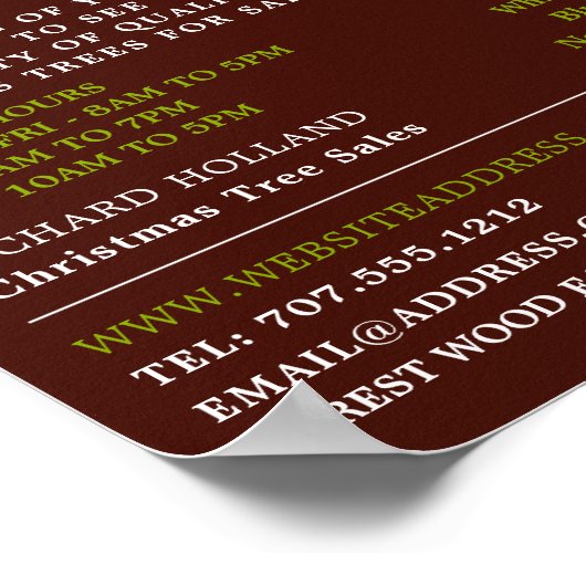 Fir Tree-ontwerp, kerstboomverkoop Poster (Hoek)