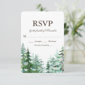 Fir Tree rustieke bruiloft RSVP (Staand voorkant)
