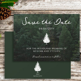 Fir Tree Silhouette Forest Landschap Foto bruiloft Save The Date