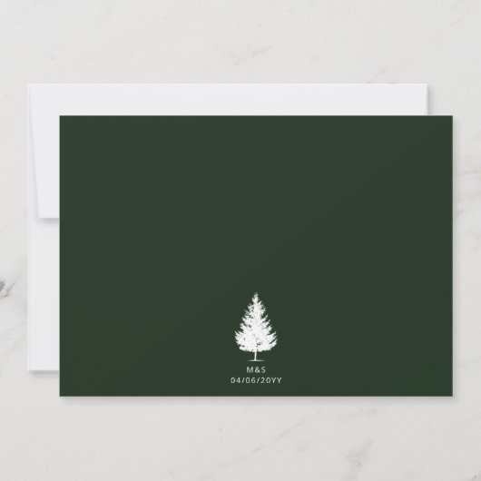 Fir Tree Silhouette Forest Landschap Foto bruiloft Save The Date (Achterkant)