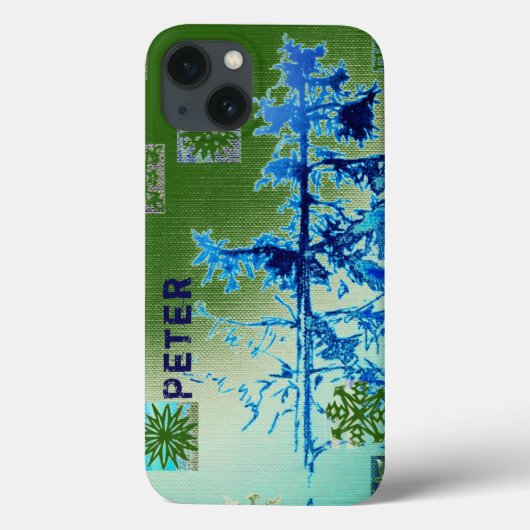Fir Tree & Snowflakes & Your Name Case-Mate iPhone Case (Achterkant)