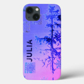 Fir Tree & Snowflakes & Your Name Case-Mate iPhone Case (Achterkant)