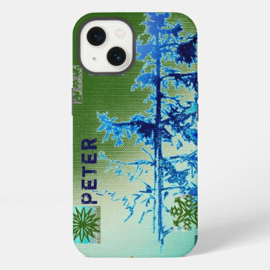 Fir Tree & Snowflakes & Your Name Case-Mate iPhone Hoesje (Achterkant)