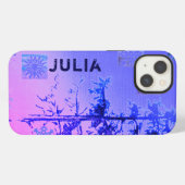 Fir Tree & Snowflakes & Your Name iPhone Hoesje (Achterkant horizontaal)