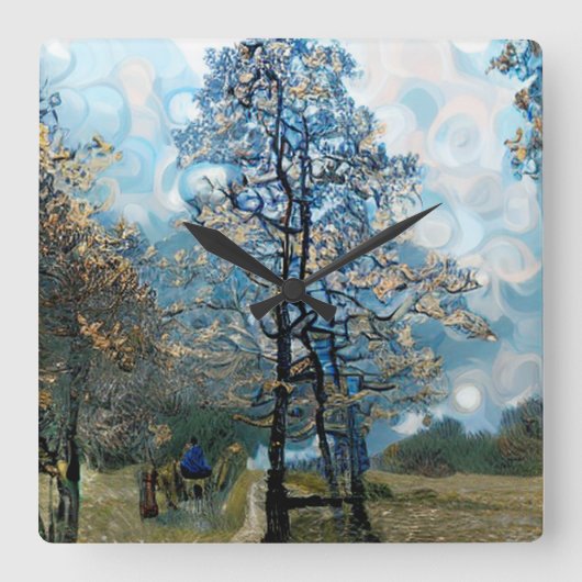 FIR TREE VIERKANTE KLOK (Voorkant)