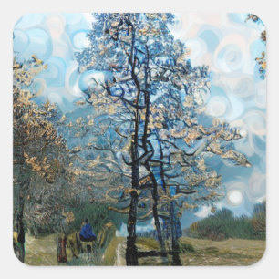 FIR TREE VIERKANTE STICKER