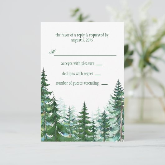 Fir Tree Wedding RSVP (Staand voorkant)