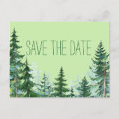 Fir Tree Wedding Save the Date Card Aankondigingskaart (Voorkant)