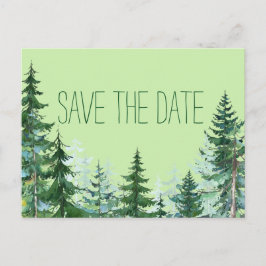 Fir Tree Wedding Save the Date Card Aankondigingskaart
