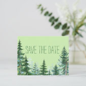 Fir Tree Wedding Save the Date Card Aankondigingskaart (Staand voorkant)