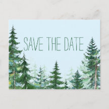 Fir Tree Wedding Save the Date Card