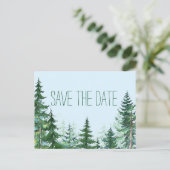 Fir Tree Wedding Save the Date Card Aankondigingskaart (Staand voorkant)