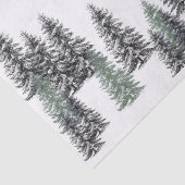 Fir Trees Black Pine Green over whitepapier Tissuepapier (Detail)
