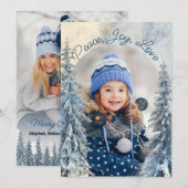 Fir Trees en Sneeuw met Arch 2 FotoKerstmis Feestdagenkaart (Voorkant / Achterkant)