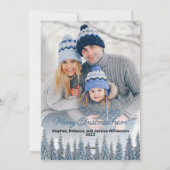 Fir Trees en Sneeuw met Arch 2 FotoKerstmis Feestdagenkaart (Achterkant)