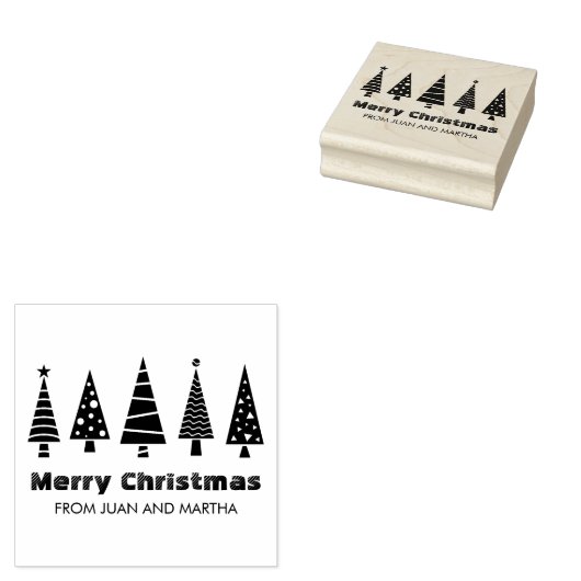 Fir Trees Kerst Rubber Stamp Rubberstempel (Gestempeld)